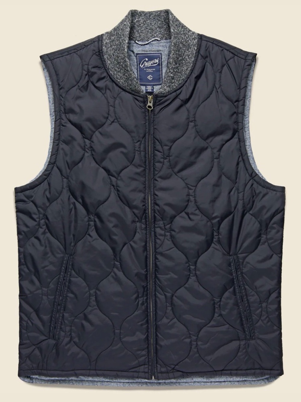 Grayers Mackay Navy Quilted Zip-Front Vest XXL